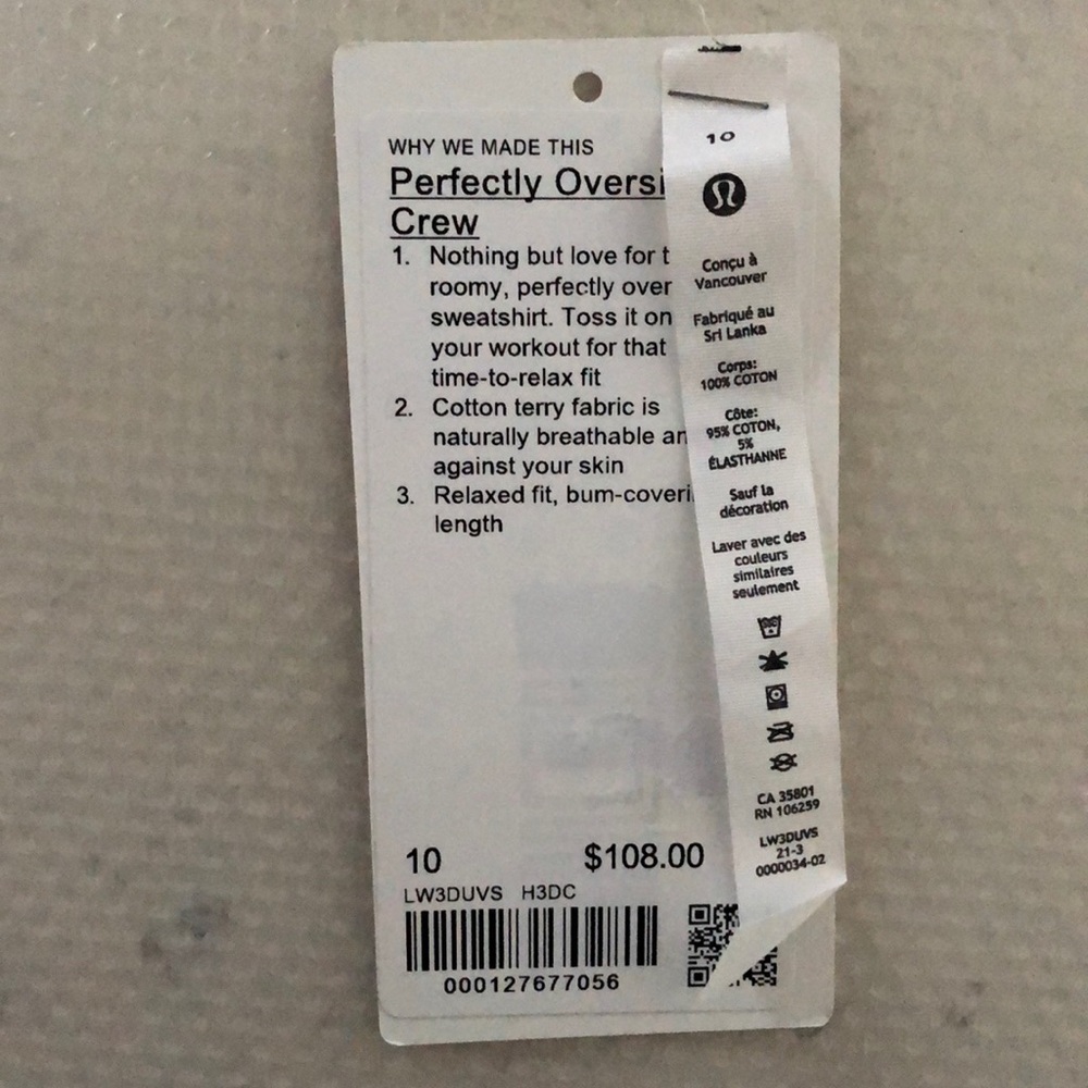 NWOT Lululemon Perfectly Oversized Crew - Picture 7 of 7